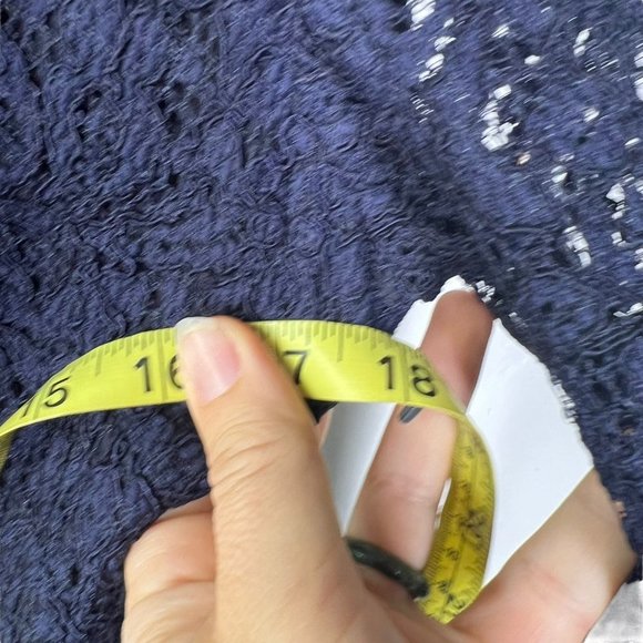 Adrianna Papell Navy Blue Long Sleeve Tapered Full Length Dress 4 - Picture 10 of 13